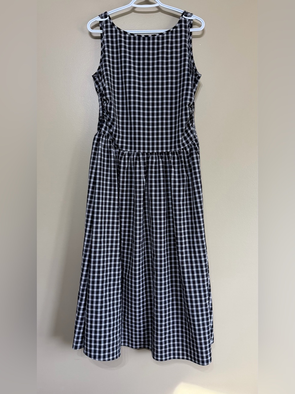 3 Color Gingham High Neck Maxi Dress